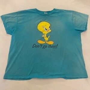 LOONEY TUNES Vintage 1997 Tweety “Don’t Go There” Short Sleeve T-Shirt 2X.